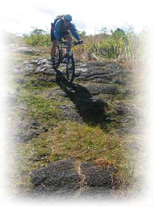 Pahoehoe lava mountain biking.