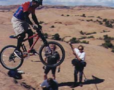 Mountain bike stunts for film
